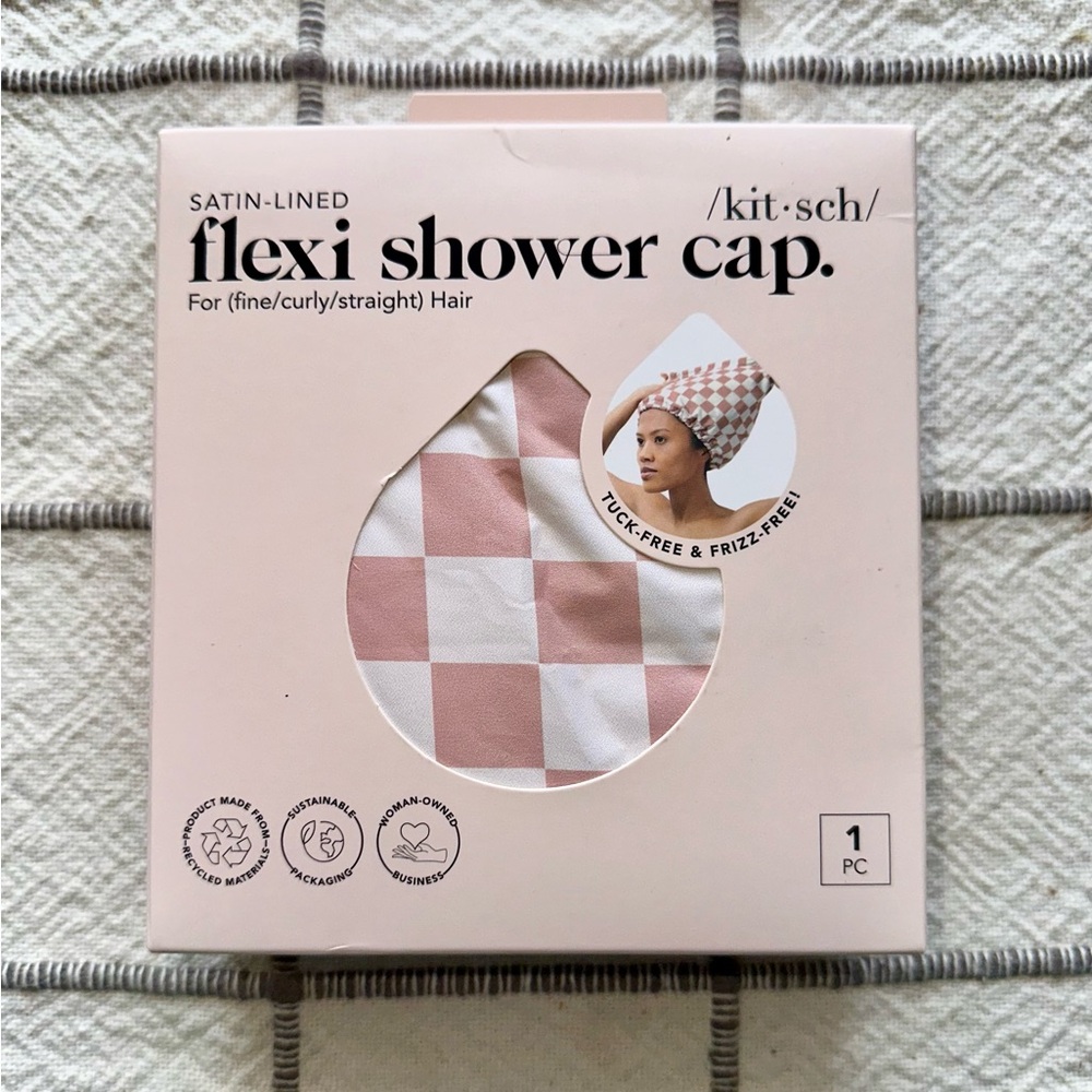 Luxury Reusable Waterproof Shower Cap – Satin Lined, Adjustable, Quick-Dry